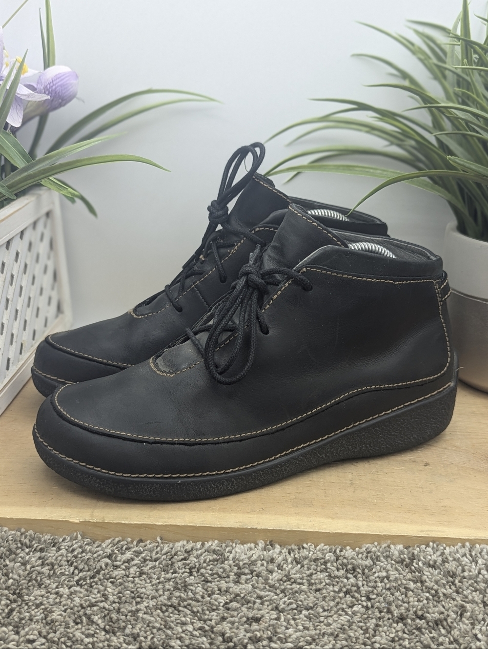Deluth Andina Women's 9.5M Leather Lace Up Boots Casual Comfort Work School